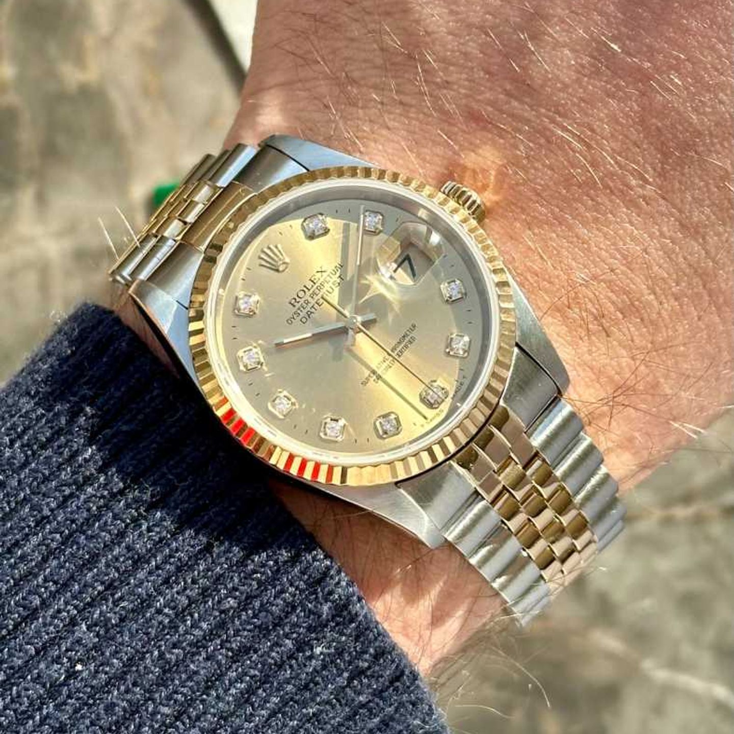 Rolex Datejust 36 16233 (1995) - Gold dial 36 mm Gold/Steel case (5/8)