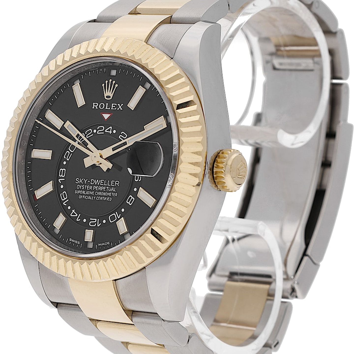 Rolex Sky-Dweller 326933 (2022) - Black dial 42 mm Gold/Steel case (3/5)