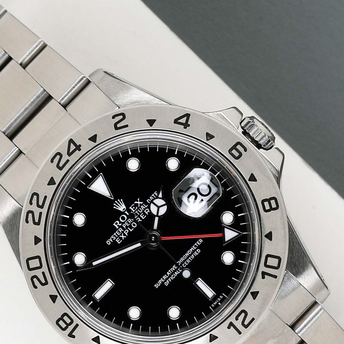 Rolex Explorer II 16570 (1999) - Zwart wijzerplaat 40mm Staal (3/8)