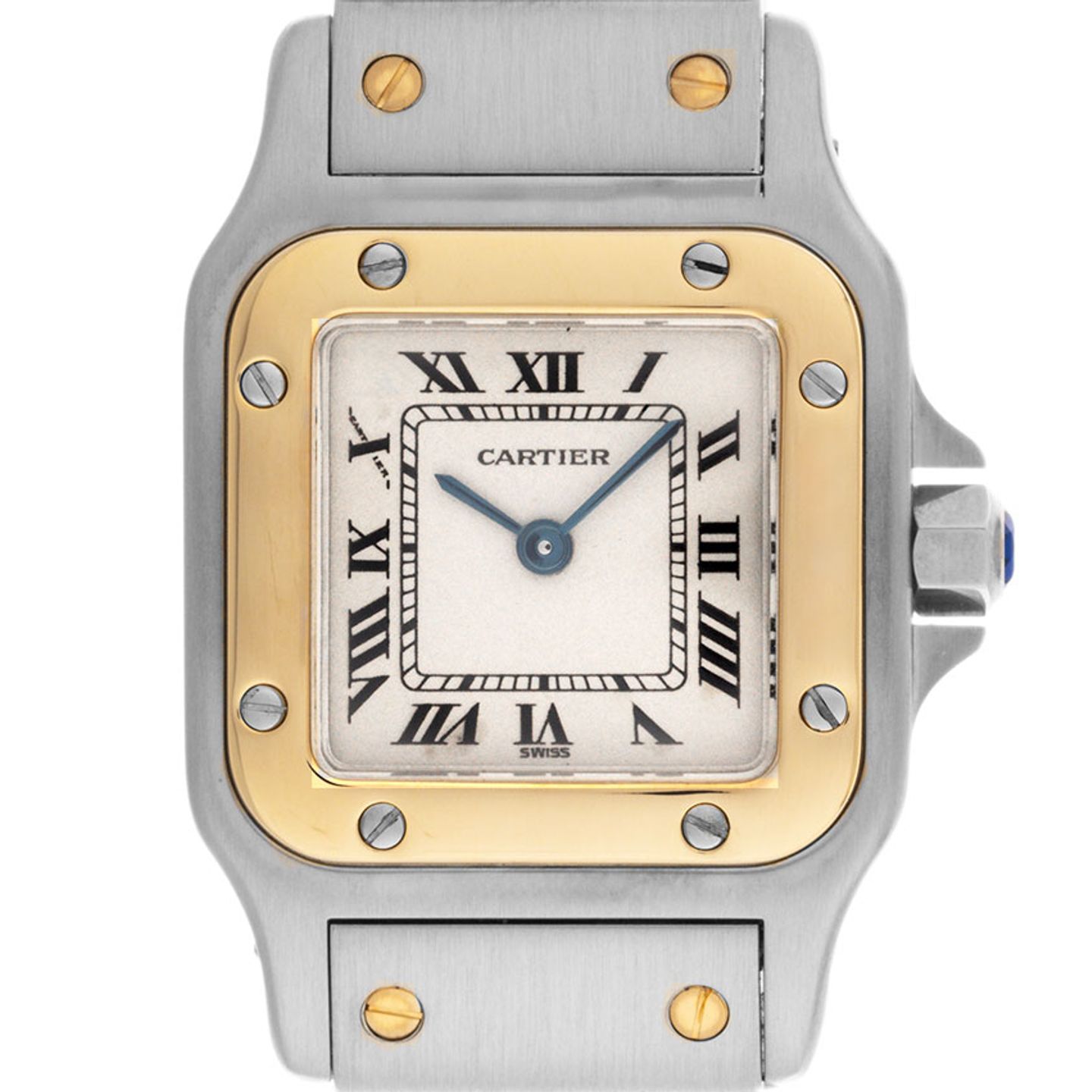 Cartier Santos 0902 (1994) - White dial 24 mm Gold/Steel case (1/7)