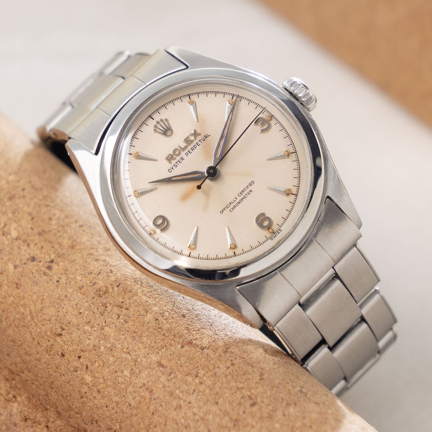 Rolex Oyster Perpetual 6108 (1952) - White dial 34 mm Steel case (1/8)