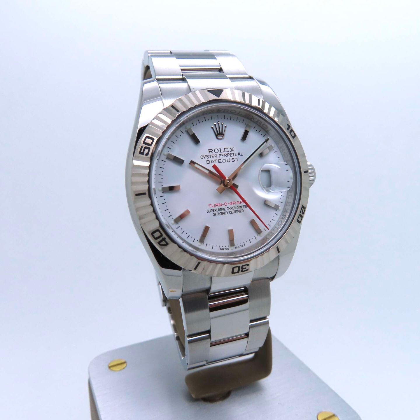 Rolex Datejust Turn-O-Graph 116264 (2008) - Wit wijzerplaat 36mm Staal (7/8)