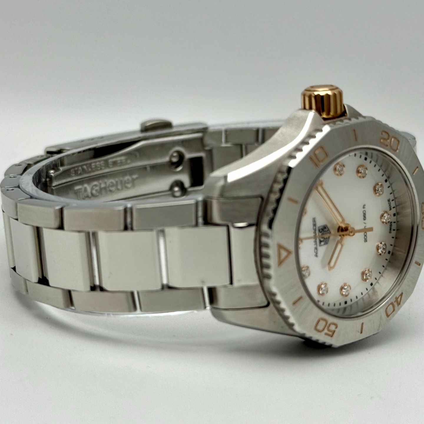 TAG Heuer Aquaracer Lady WBP1450.BA0622 (2022) - White dial 30 mm Steel case (4/8)