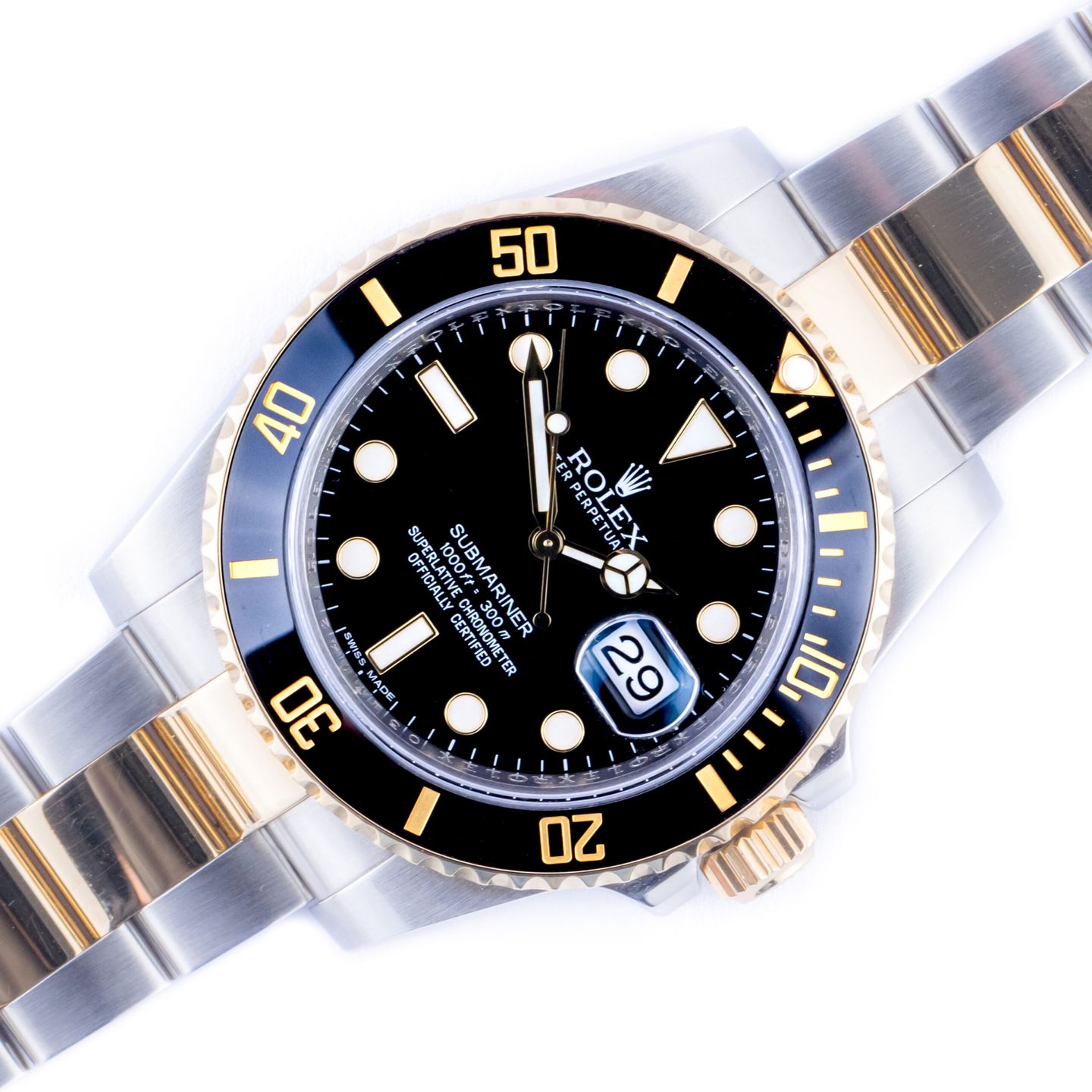 Rolex Submariner Date 116613LN (2015) - Black dial 40 mm Gold/Steel case (1/8)