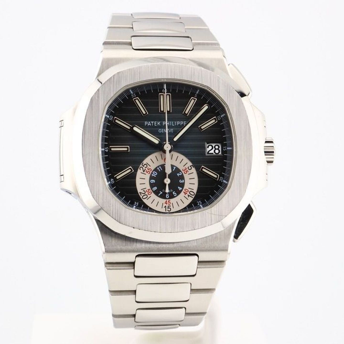 Patek Philippe Nautilus 5980/1A-001 (2008) - Blauw wijzerplaat 40mm Staal (1/1)