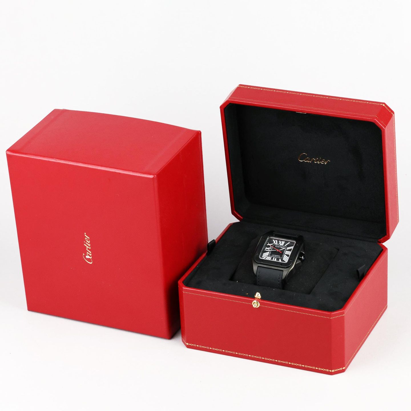 Cartier Santos 100 WSSA0006 (Unknown (random serial)) - Black dial 41 mm Steel case (6/6)