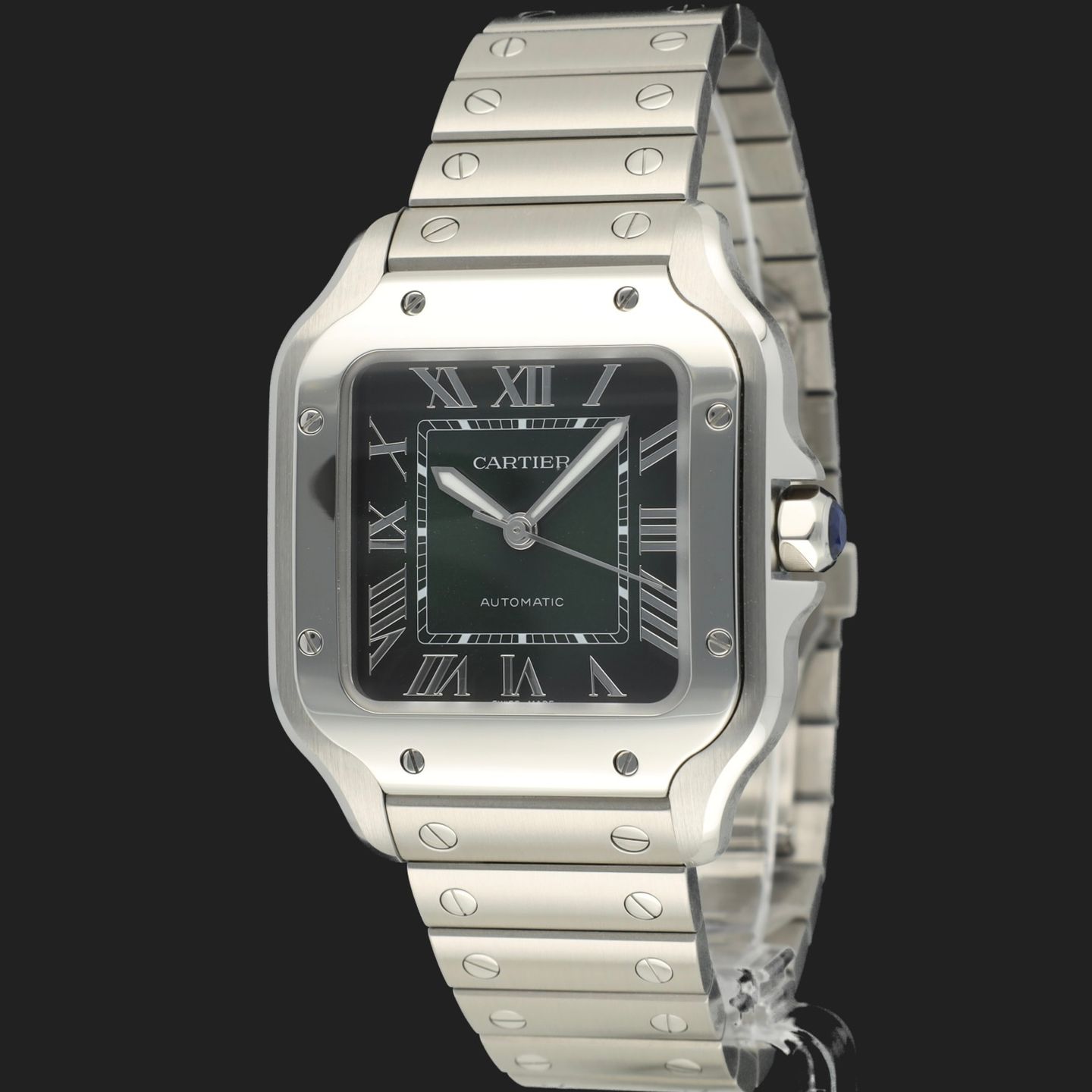 Cartier Santos WSSA0061 (2024) - Groen wijzerplaat 35mm Staal (1/8)