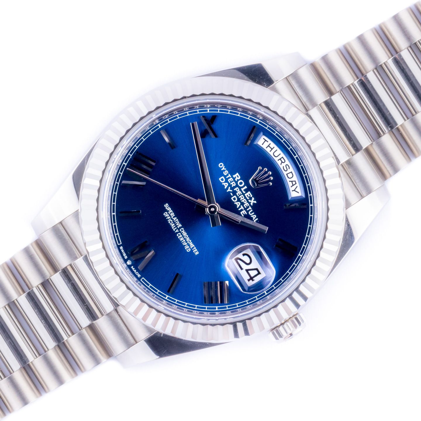 Rolex Day-Date 40 228239 (2022) - Blauw wijzerplaat 40mm Witgoud (1/8)