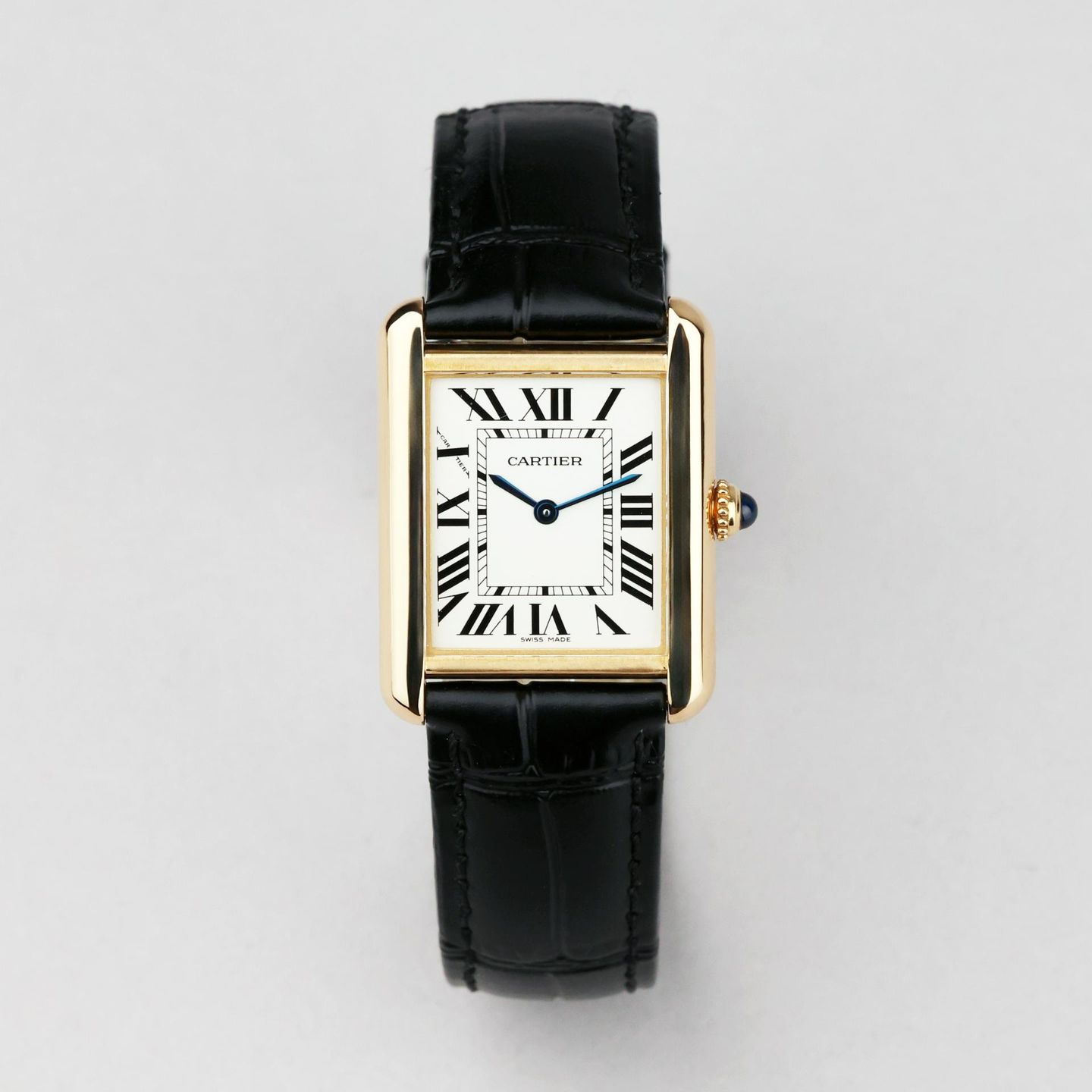 Cartier Tank Solo W1018755 (2018) - Wit wijzerplaat 31mm Geelgoud (1/8)