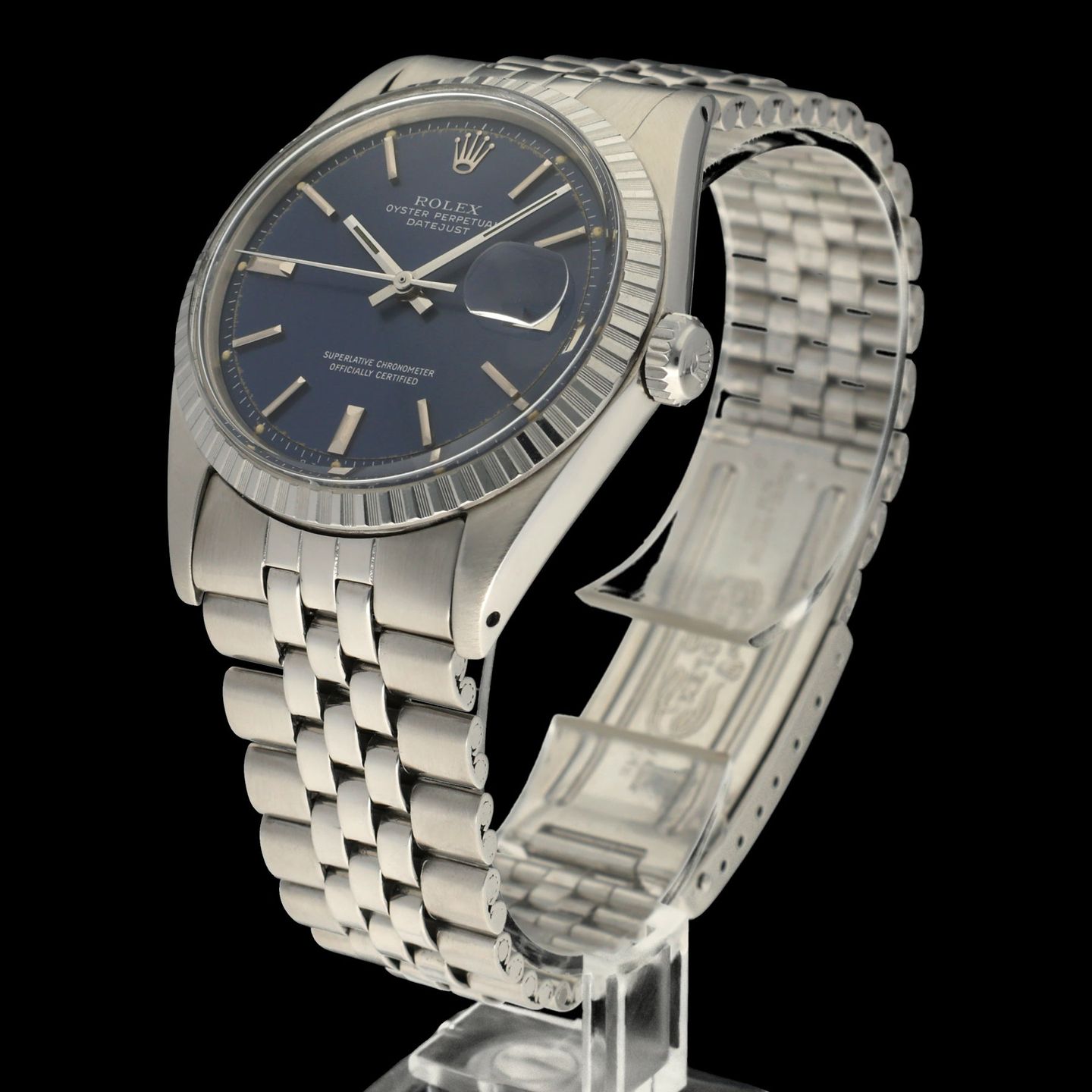 Rolex Datejust 1603 (1973) - Blauw wijzerplaat 36mm Staal (2/8)