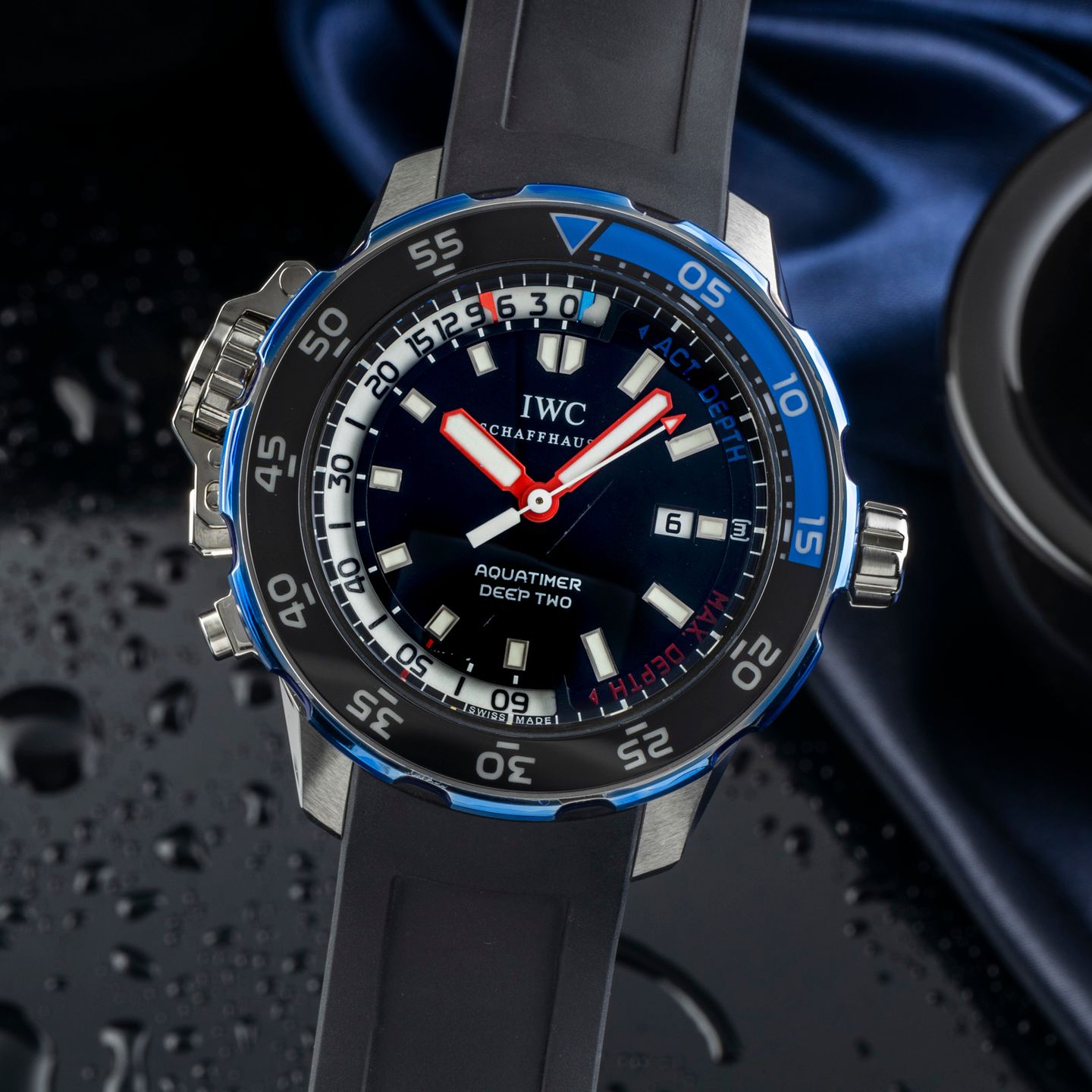 IWC Aquatimer Deep Two IW354702 (Onbekend (willekeurig serienummer)) - Zwart wijzerplaat 46mm Staal (3/8)