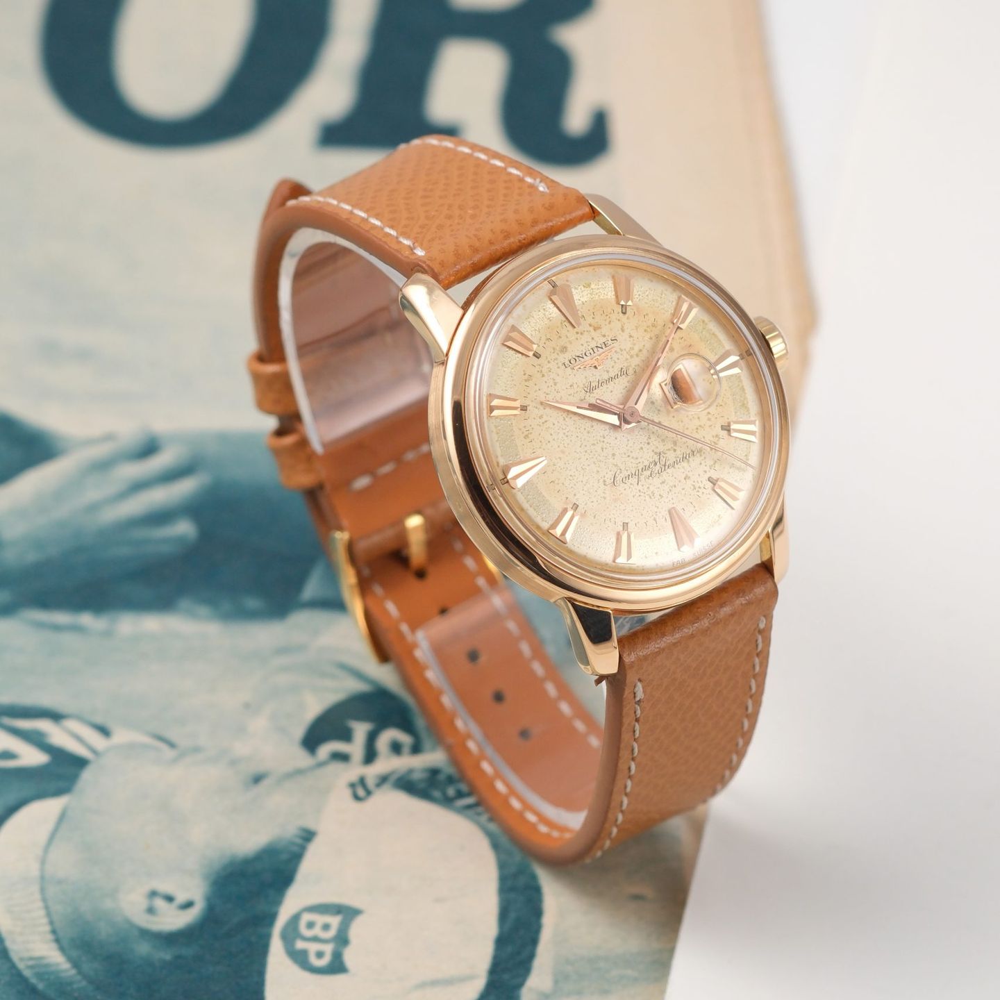Longines Conquest 9005 (1955) - Champagne dial 35 mm Rose Gold case (8/16)