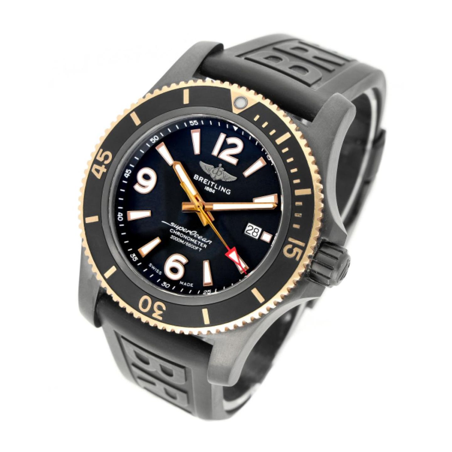 Breitling Superocean 46 U17368 (2021) - Black dial 46 mm Gold/Steel case (2/5)