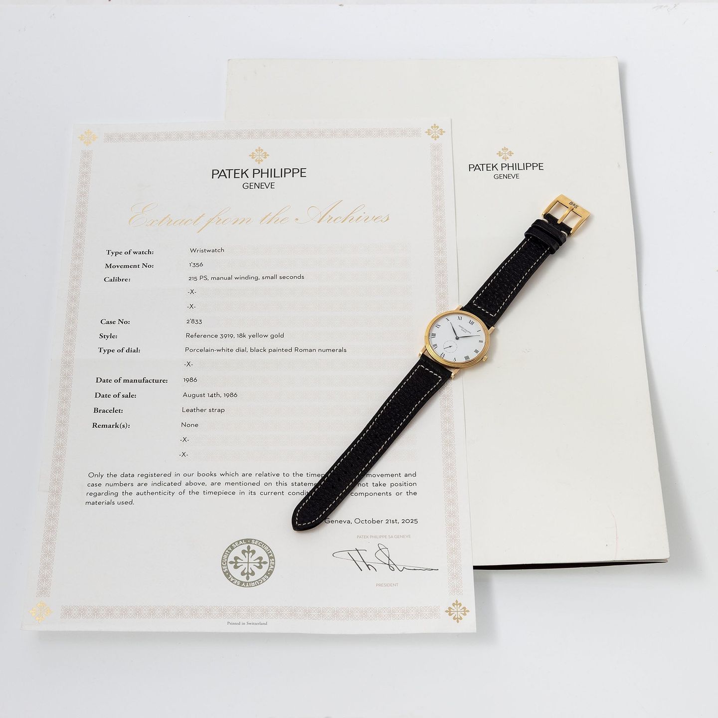 Patek Philippe Calatrava 3919 (1986) - White dial 33 mm (2/8)