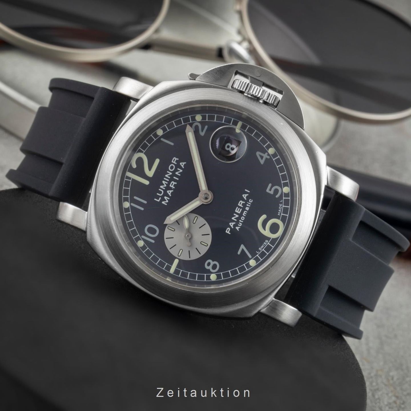 Panerai Luminor Marina Automatic PAM00086 (Unknown (random serial)) - Grey dial 47 mm Steel case (2/8)