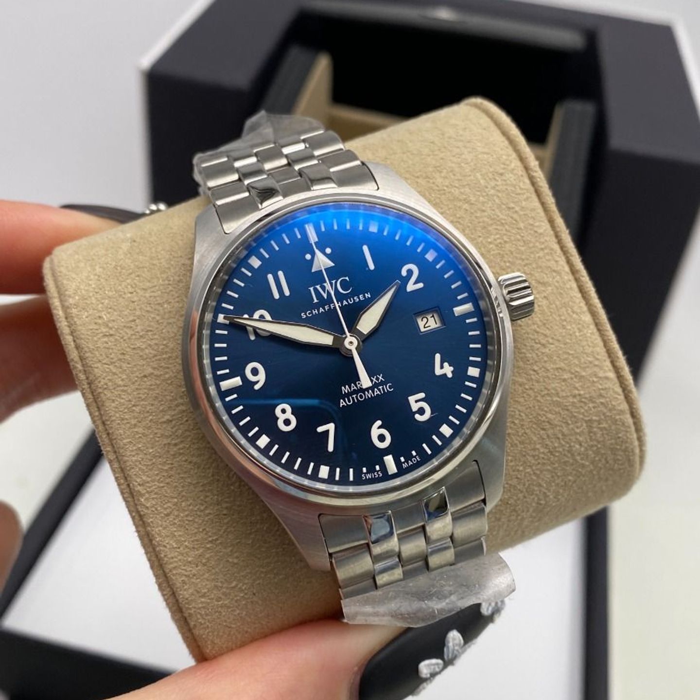 IWC Pilot Mark IW328204 (2023) - Blauw wijzerplaat 40mm Staal (8/8)