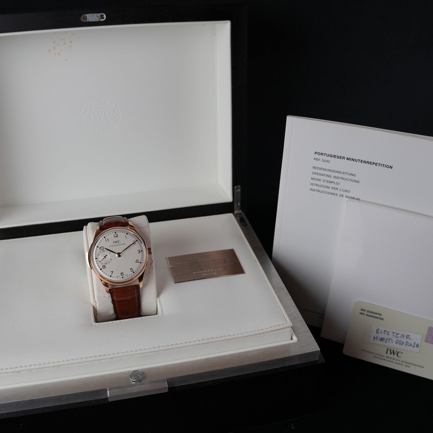 IWC Portuguese Minute Repeater IW524205 (Onbekend (willekeurig serienummer)) - Grijs wijzerplaat 43mm Witgoud (8/8)