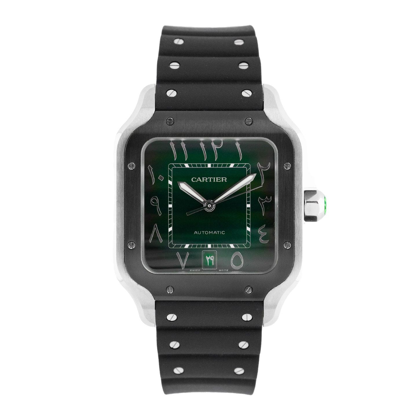 Cartier Santos WSSA0055 (2024) - Groen wijzerplaat 40mm Staal (1/5)