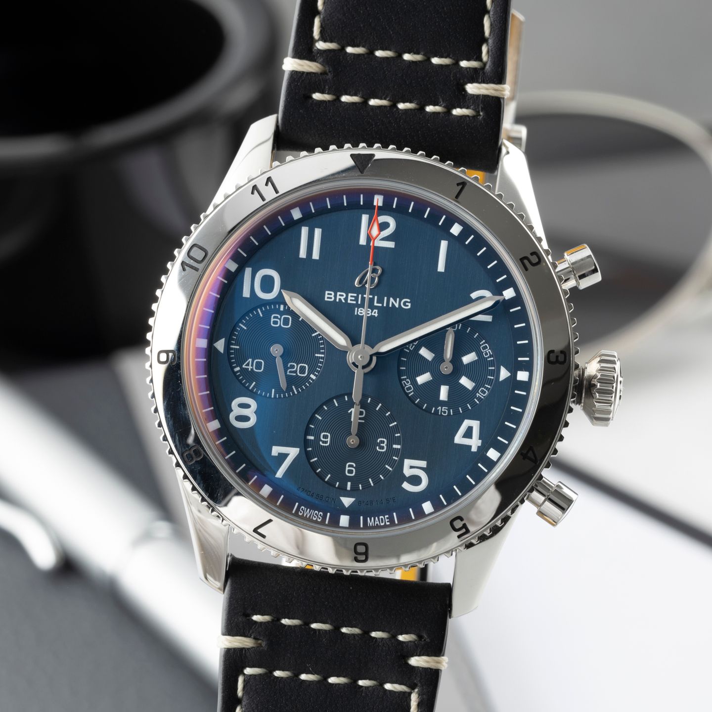 Breitling Classic AVI A233801A1C1X1 (Onbekend (willekeurig serienummer)) - Blauw wijzerplaat 42mm Staal (3/8)