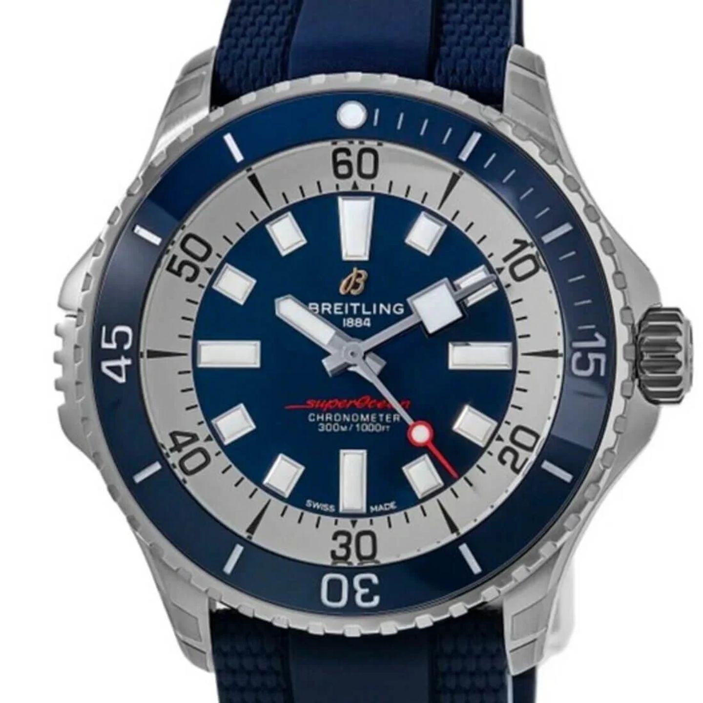 Breitling Superocean A17378E71C1S1 (2024) - Blauw wijzerplaat 46mm Staal (1/2)