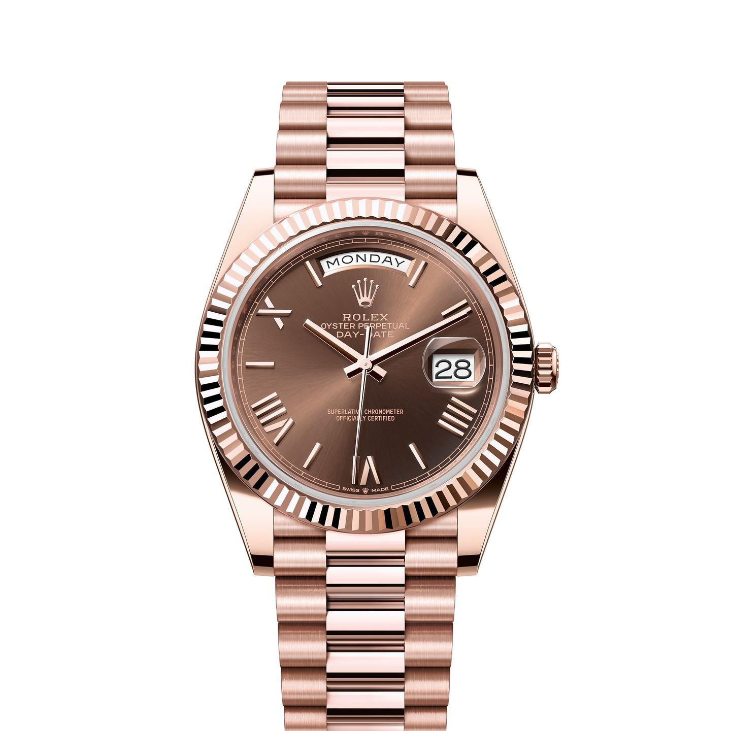 Rolex Day-Date 40 228235 (2024) - Bruin wijzerplaat 40mm Roségoud (1/1)