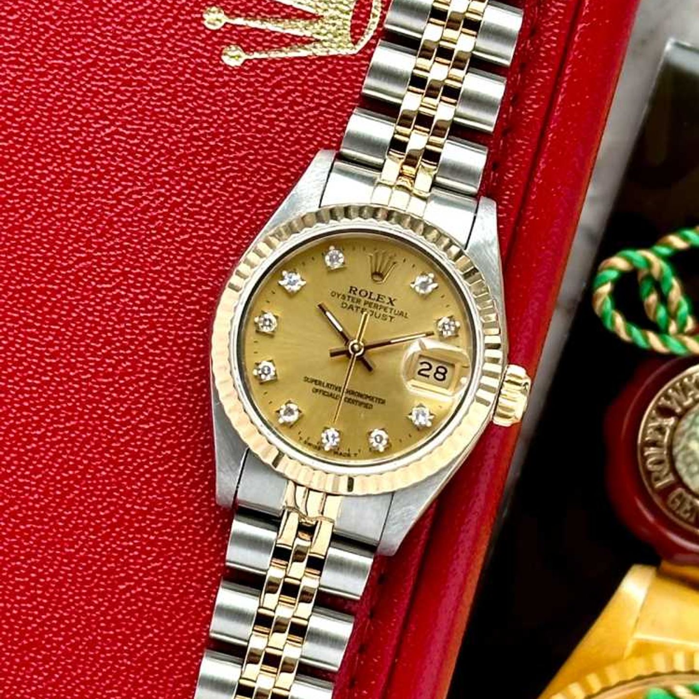 Rolex Lady-Datejust 69173G (1989) - Gold dial 26 mm Gold/Steel case (1/8)