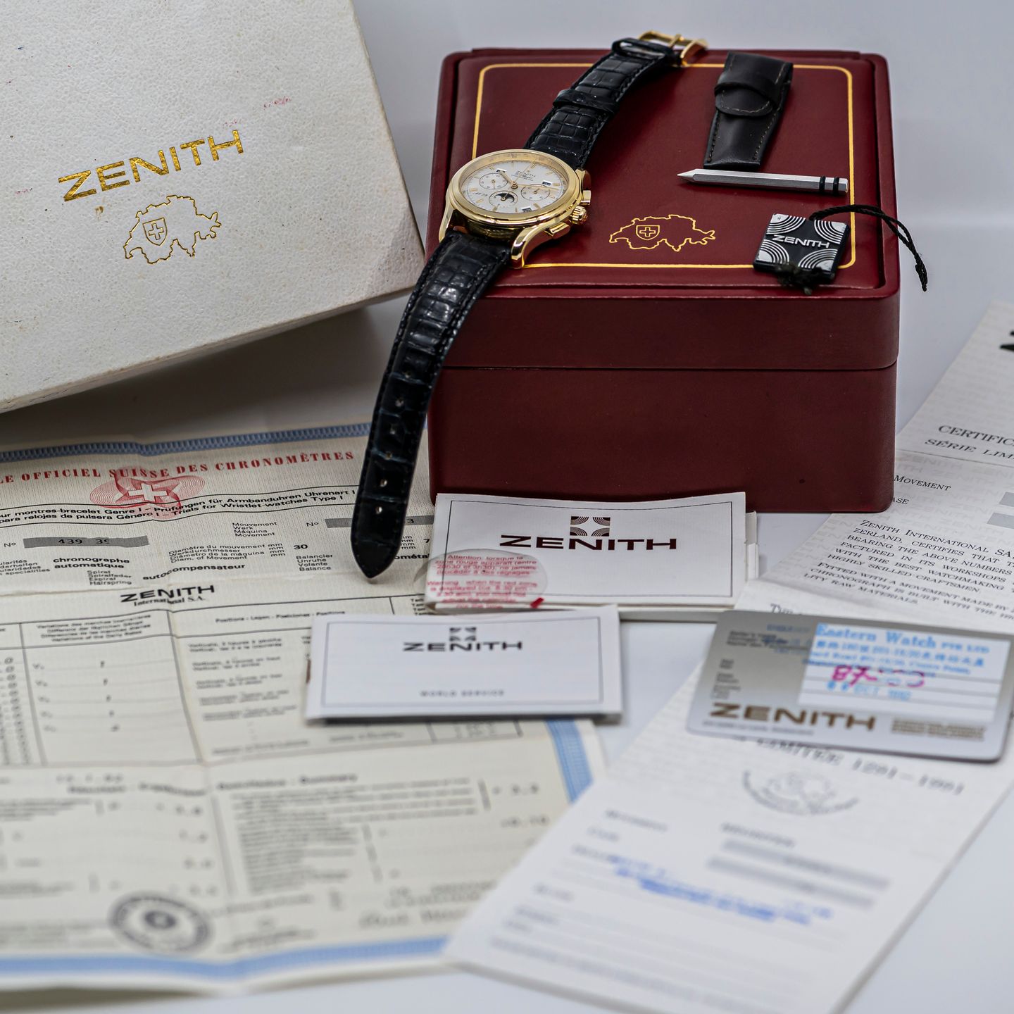 Zenith El Primero Chronomaster 30.0220.410 (1992) - Zilver wijzerplaat 40mm Geelgoud (4/8)