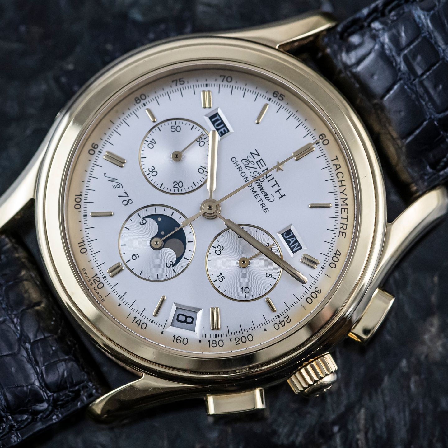 Zenith El Primero Chronomaster 30.0220.410 (1992) - Zilver wijzerplaat 40mm Geelgoud (1/8)