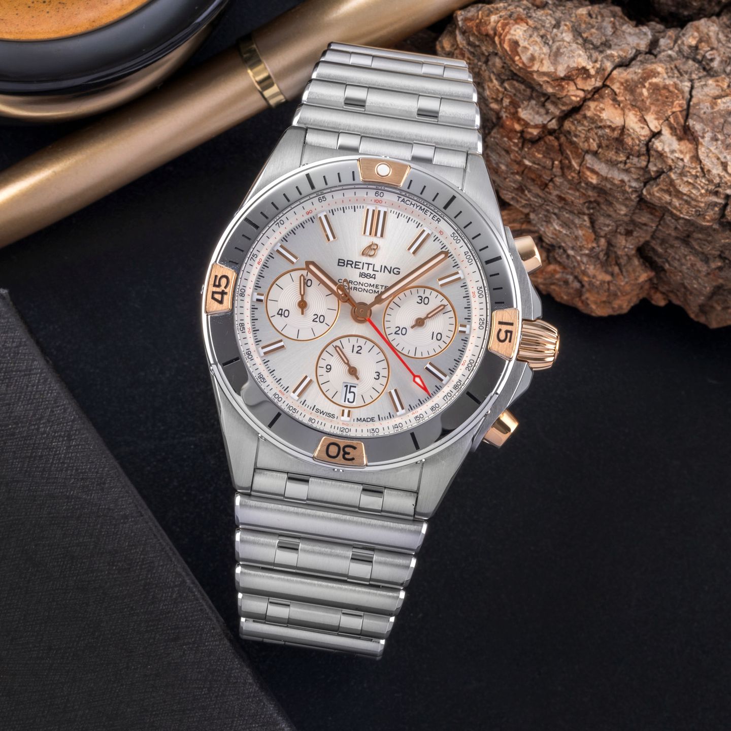Breitling Chronomat 42 IB0134 (Onbekend (willekeurig serienummer)) - Zilver wijzerplaat 42mm Goud/Staal (1/8)