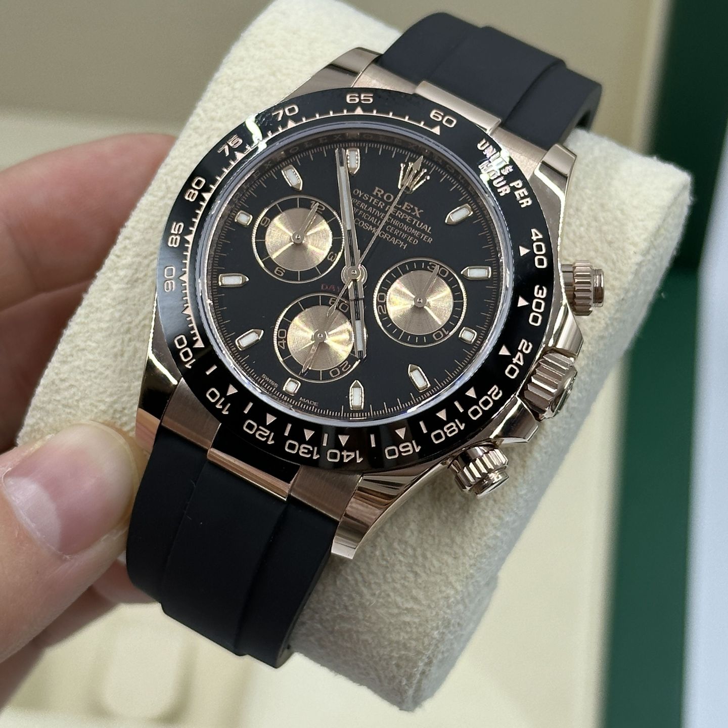 Rolex Daytona 116515LN (Unknown (random serial)) - Black dial 40 mm Rose Gold case (6/8)