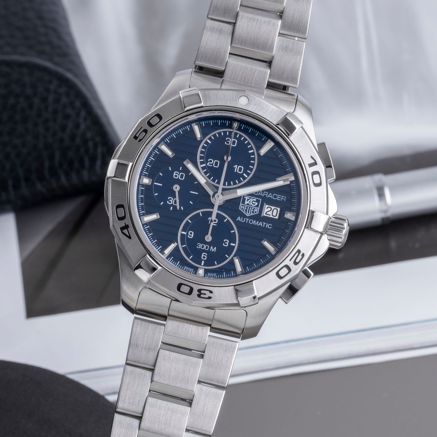 TAG Heuer Aquaracer 300M CAP2112.BA0833 (Unknown (random serial)) - Blue dial 42 mm Steel case (3/8)