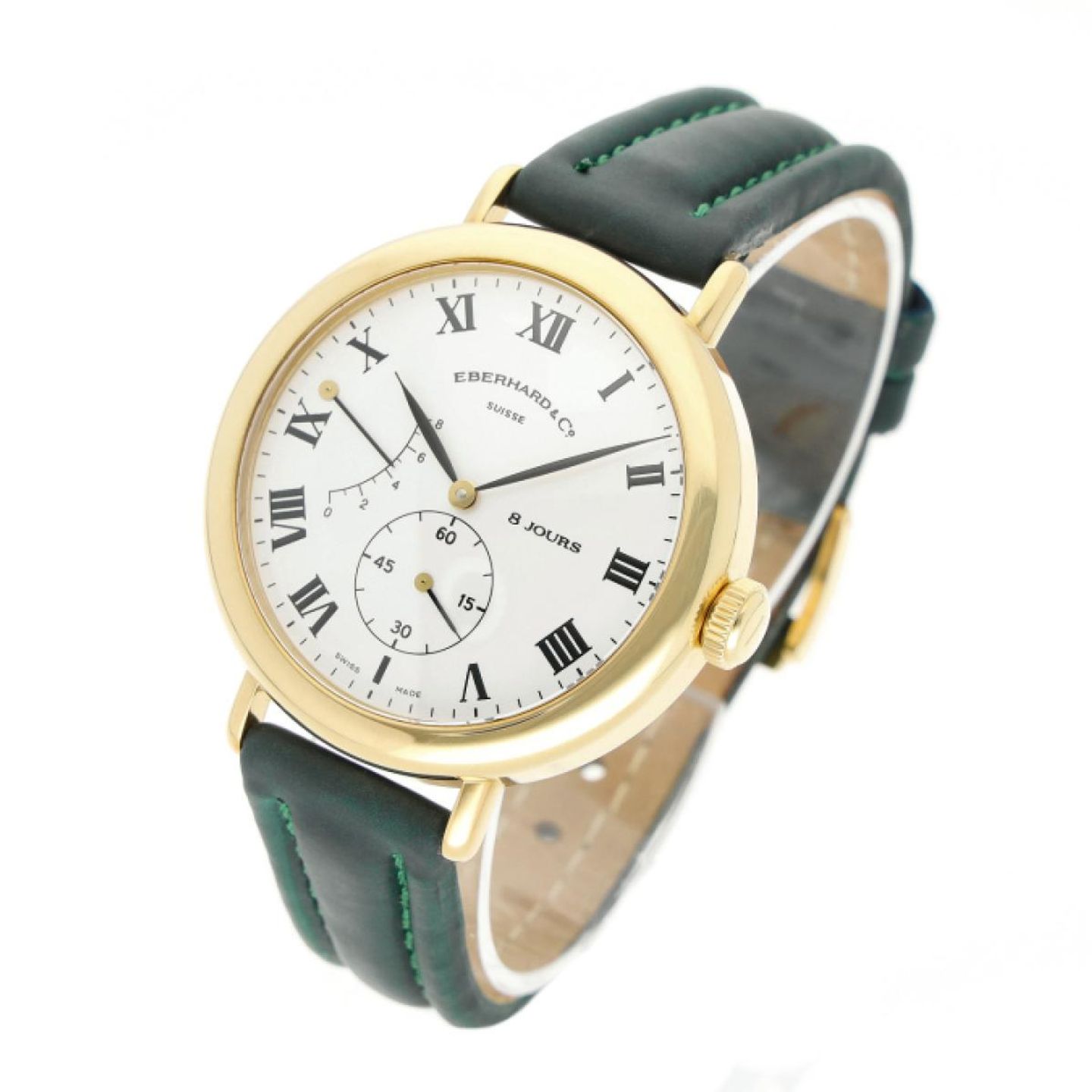 Eberhard & Co. 8 Jours 20017 (2001) - Wit wijzerplaat 40mm Geelgoud (2/5)