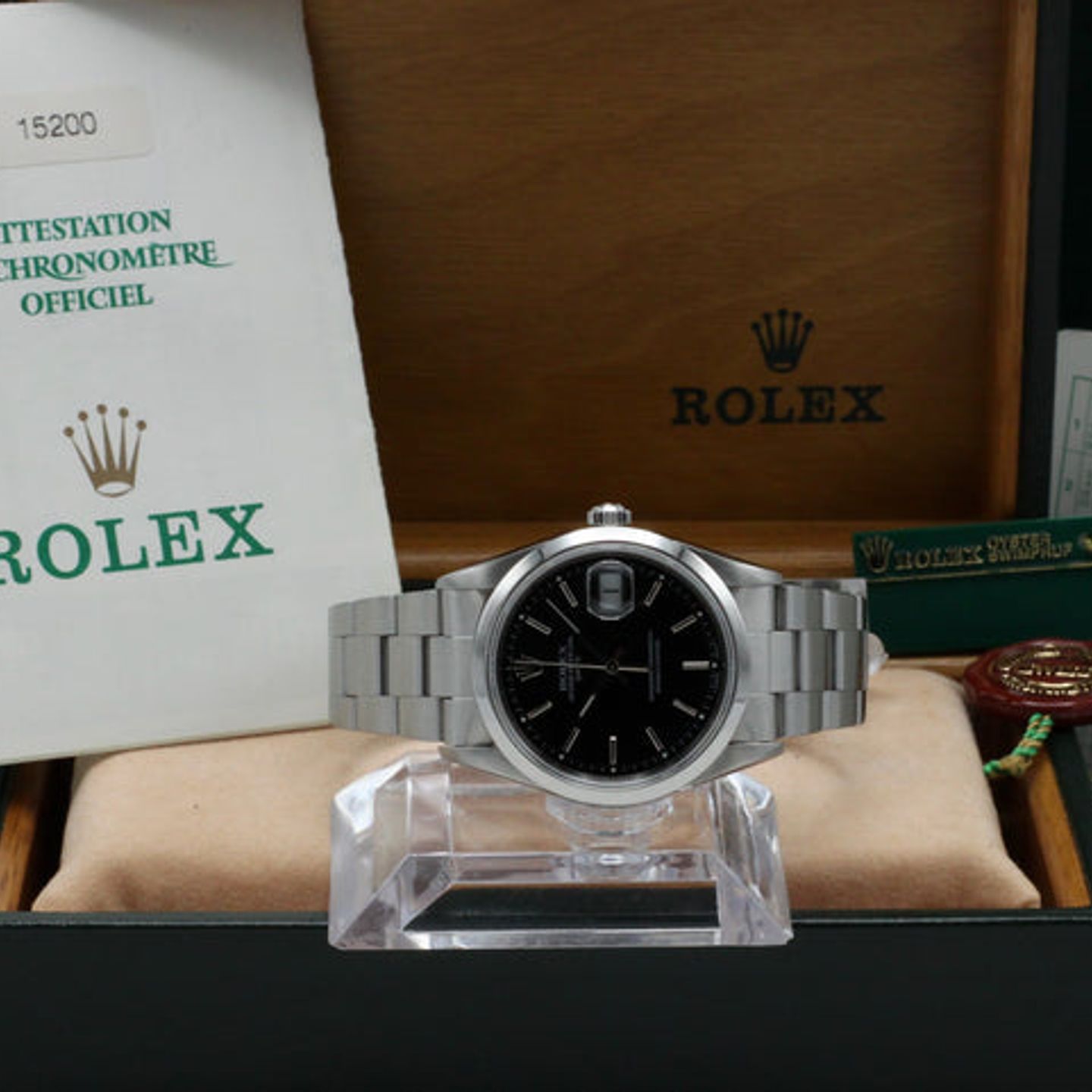 Rolex Oyster Perpetual Date 15200 (1998) - Black dial 34 mm Steel case (3/7)