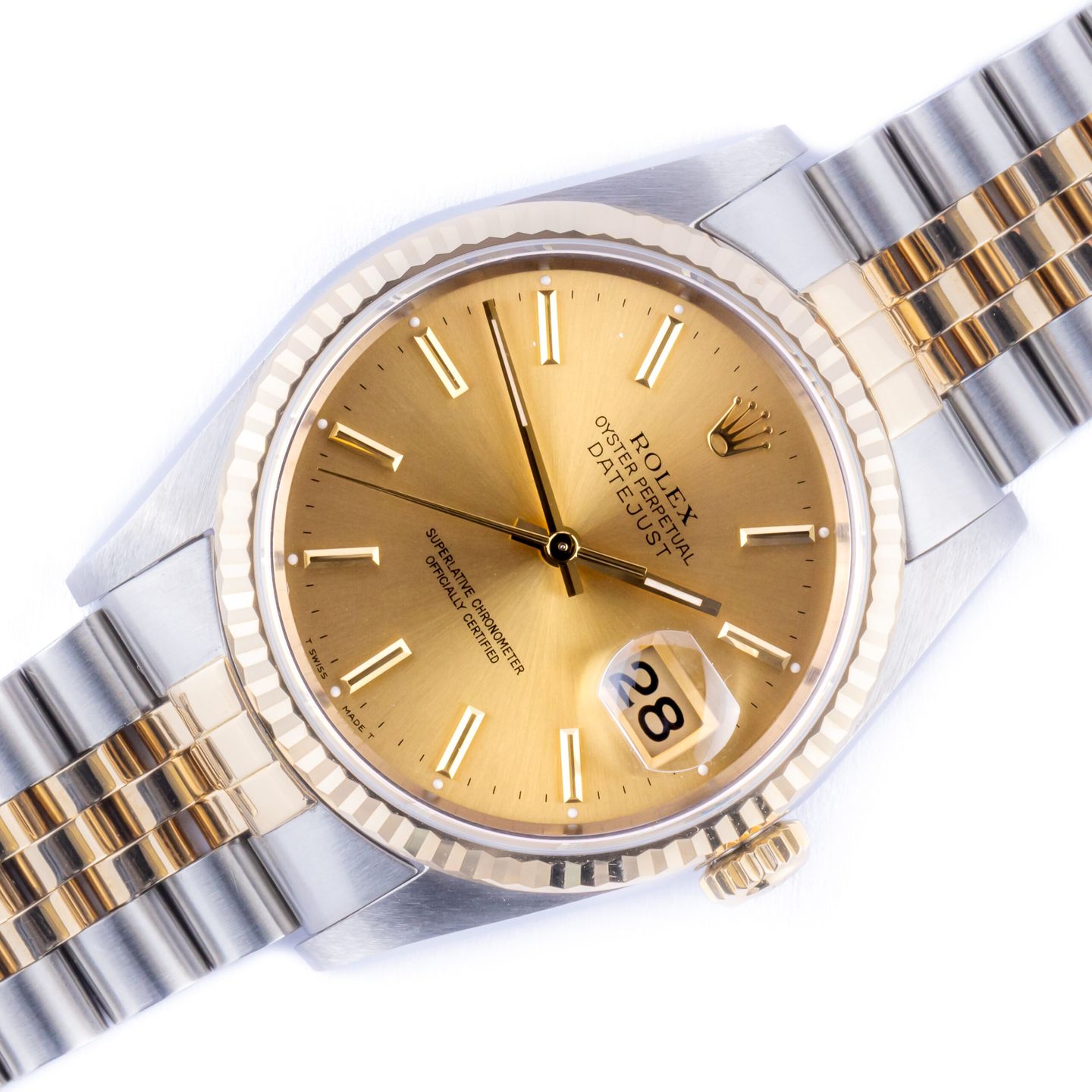Rolex Datejust 36 16233 (1991) - Champagne dial 36 mm Gold/Steel case (1/7)