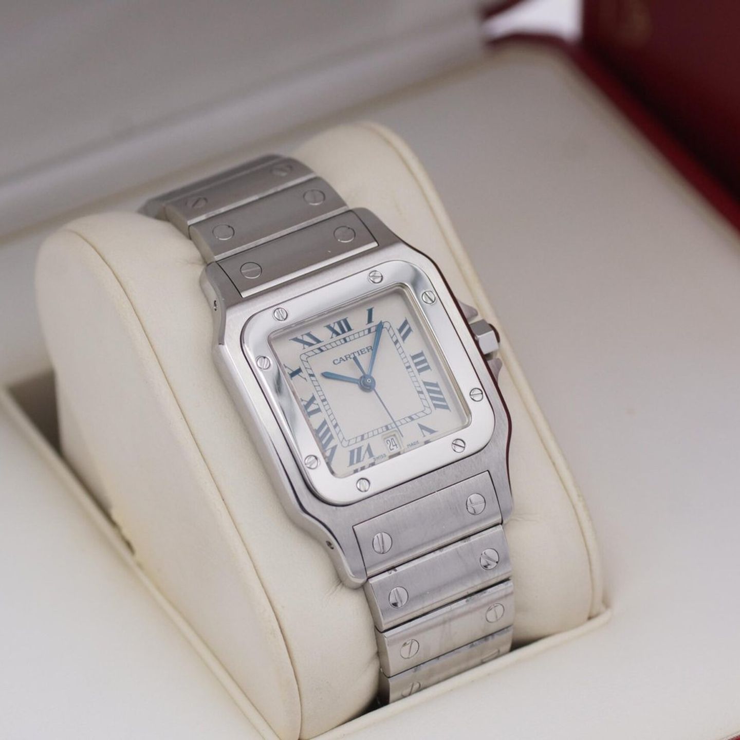 Cartier Santos Galbée 1564 (2010) - White dial 29 mm Steel case (1/8)