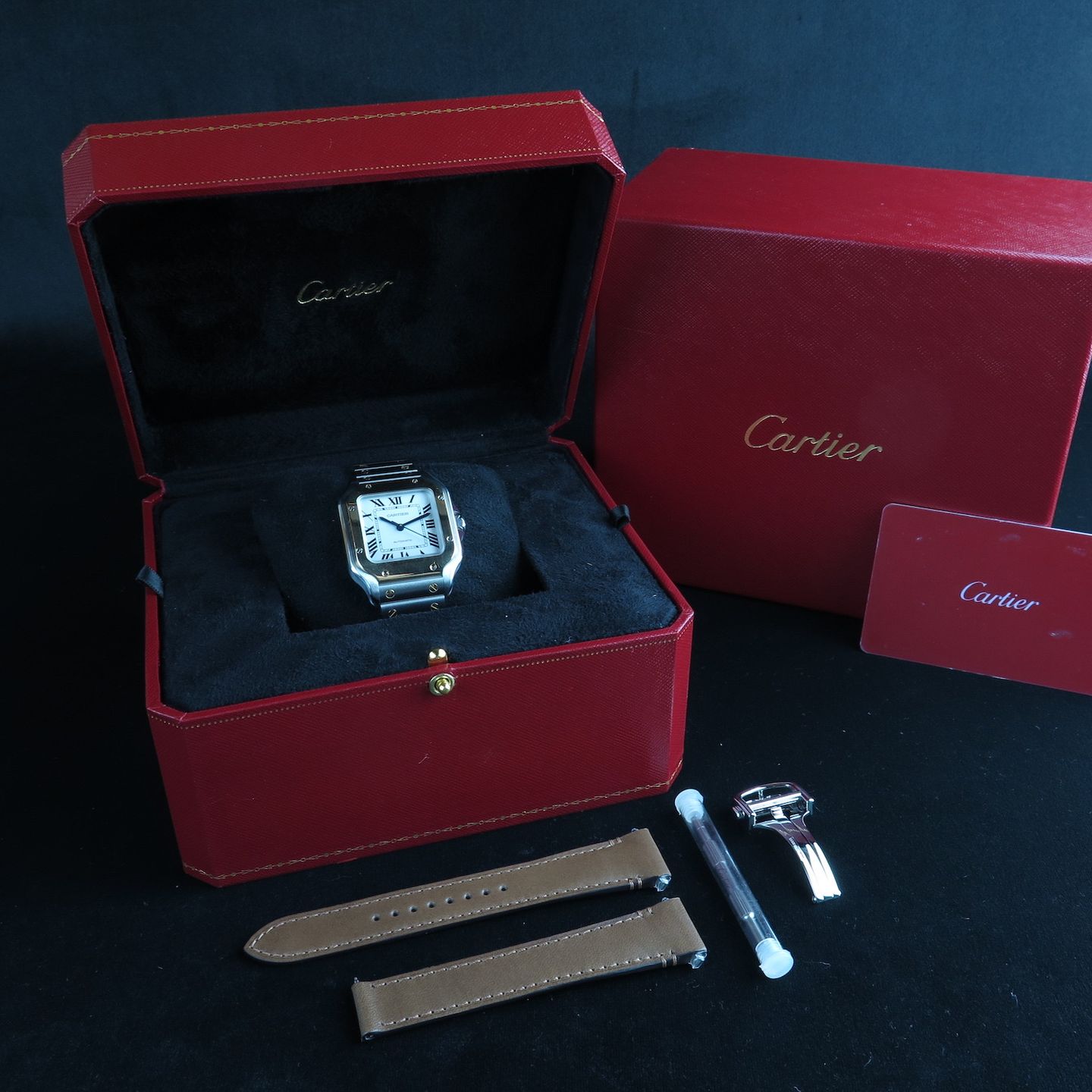 Cartier Santos W2SA0016 (2021) - Silver dial 35 mm Steel case (8/8)