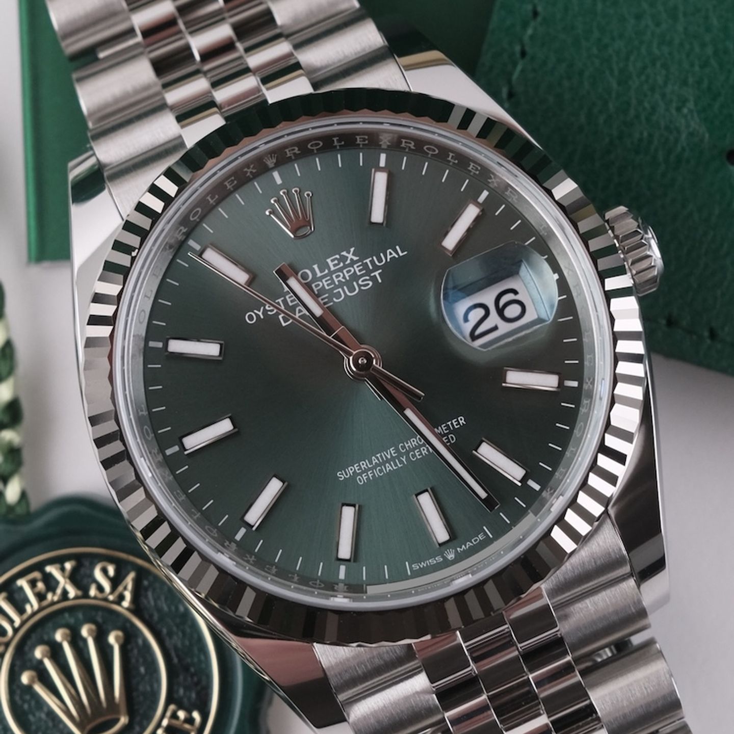 Rolex Datejust 36 126234 (2026) - Green dial 36 mm Steel case (1/8)