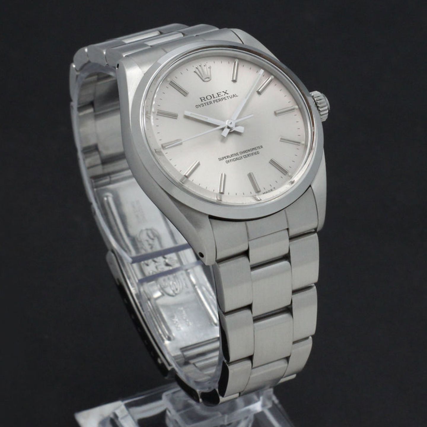 Rolex Oyster Perpetual 1002 (1989) - Zilver wijzerplaat 34mm Staal (5/7)