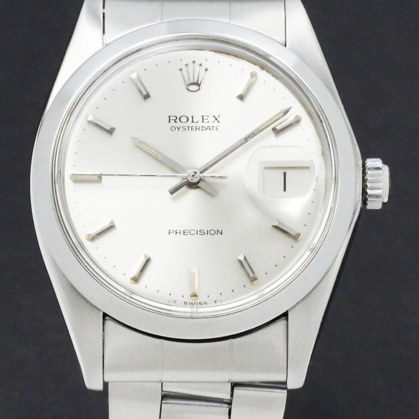 Rolex Oyster Precision 6694 (1972) - Zilver wijzerplaat 34mm Staal (1/7)