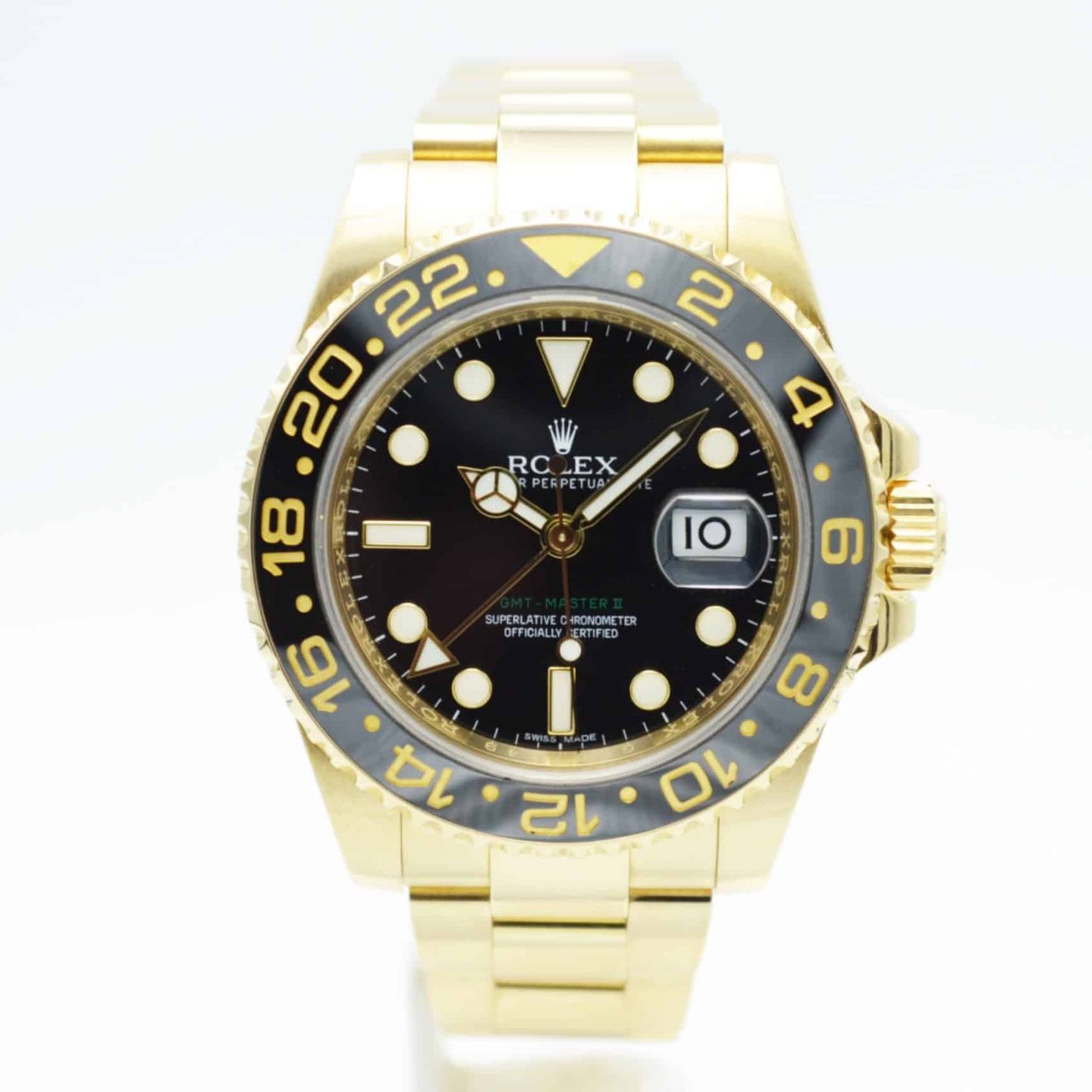 Rolex GMT-Master II 116718LN (2012) - Zwart wijzerplaat 40mm Geelgoud (1/7)