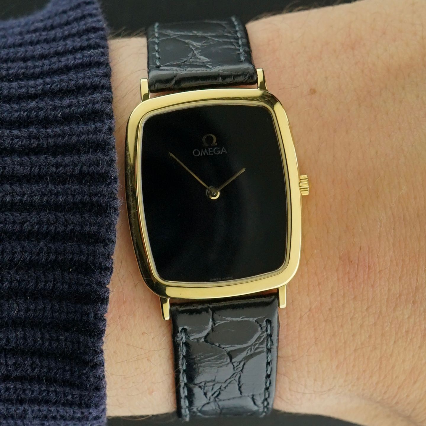 Omega De Ville 195.0076.2 (1991) - Zwart wijzerplaat 26mm Goud/Staal (2/8)