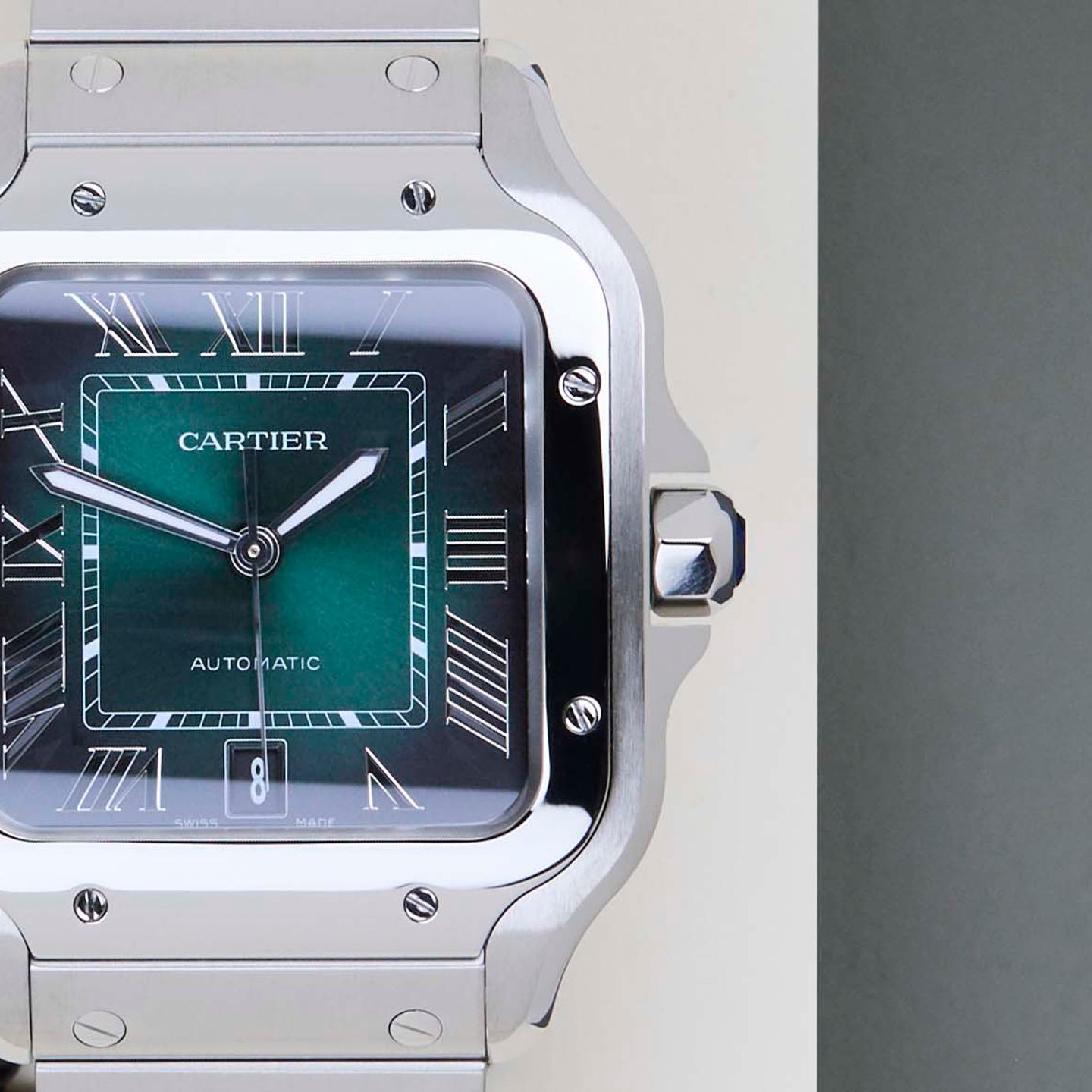 Cartier Santos WSSA0062 (2025) - Green dial 40 mm Steel case (5/8)