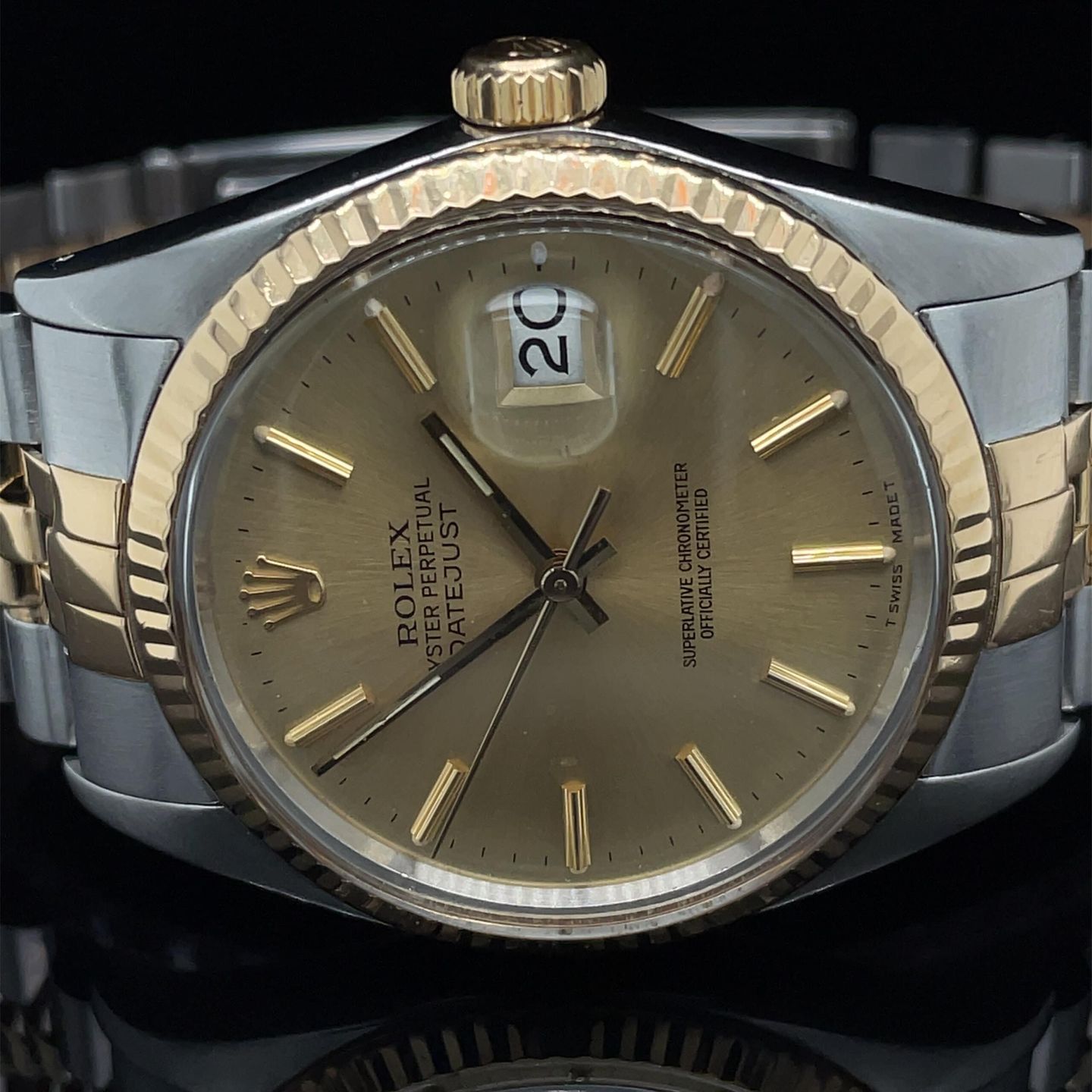 Rolex Datejust 36 16013 (1985) - Champagne dial 36 mm Gold/Steel case (8/8)