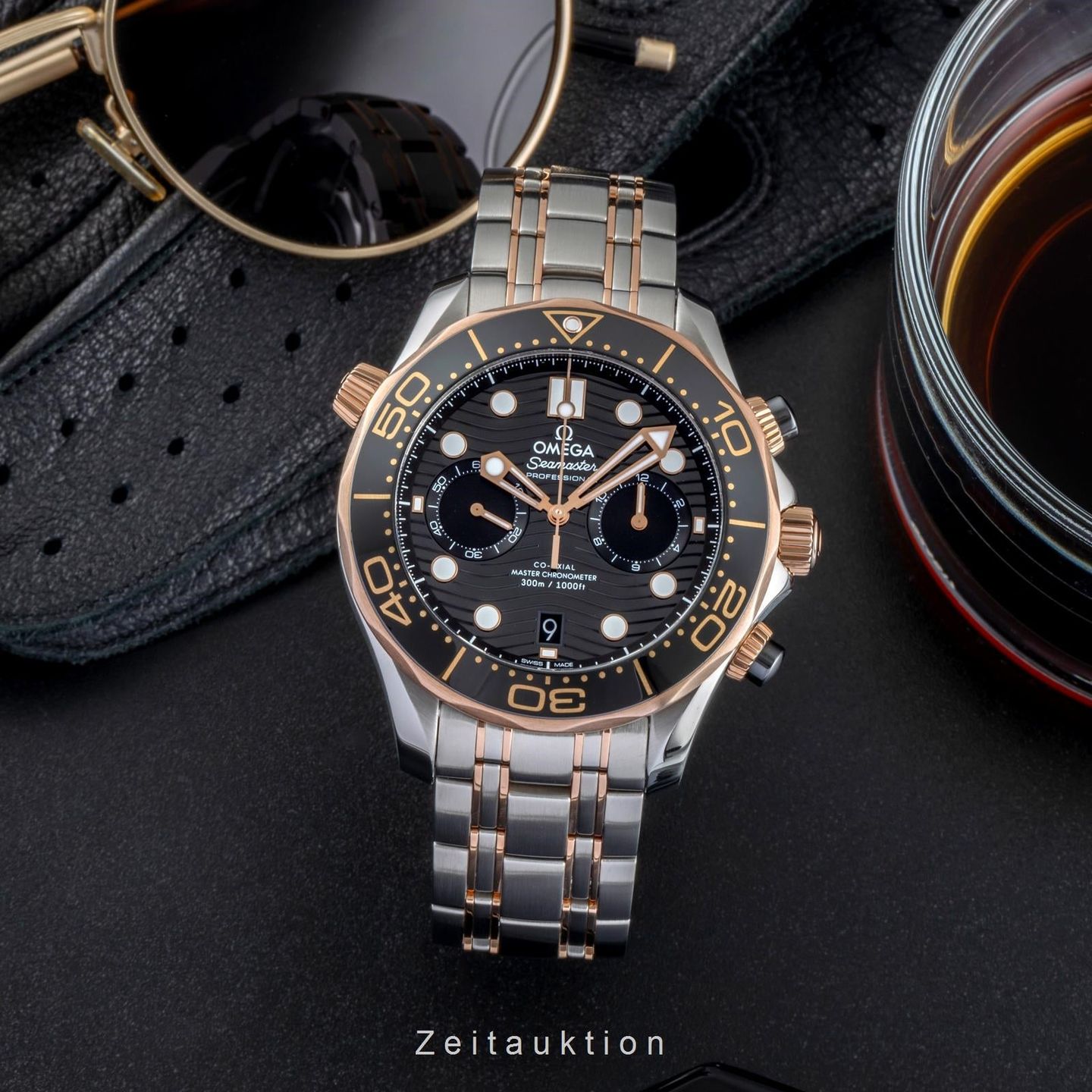 Omega Seamaster Diver 300 M 210.20.44.51.01.001 (Onbekend (willekeurig serienummer)) - Zwart wijzerplaat 44mm Goud/Staal (3/8)