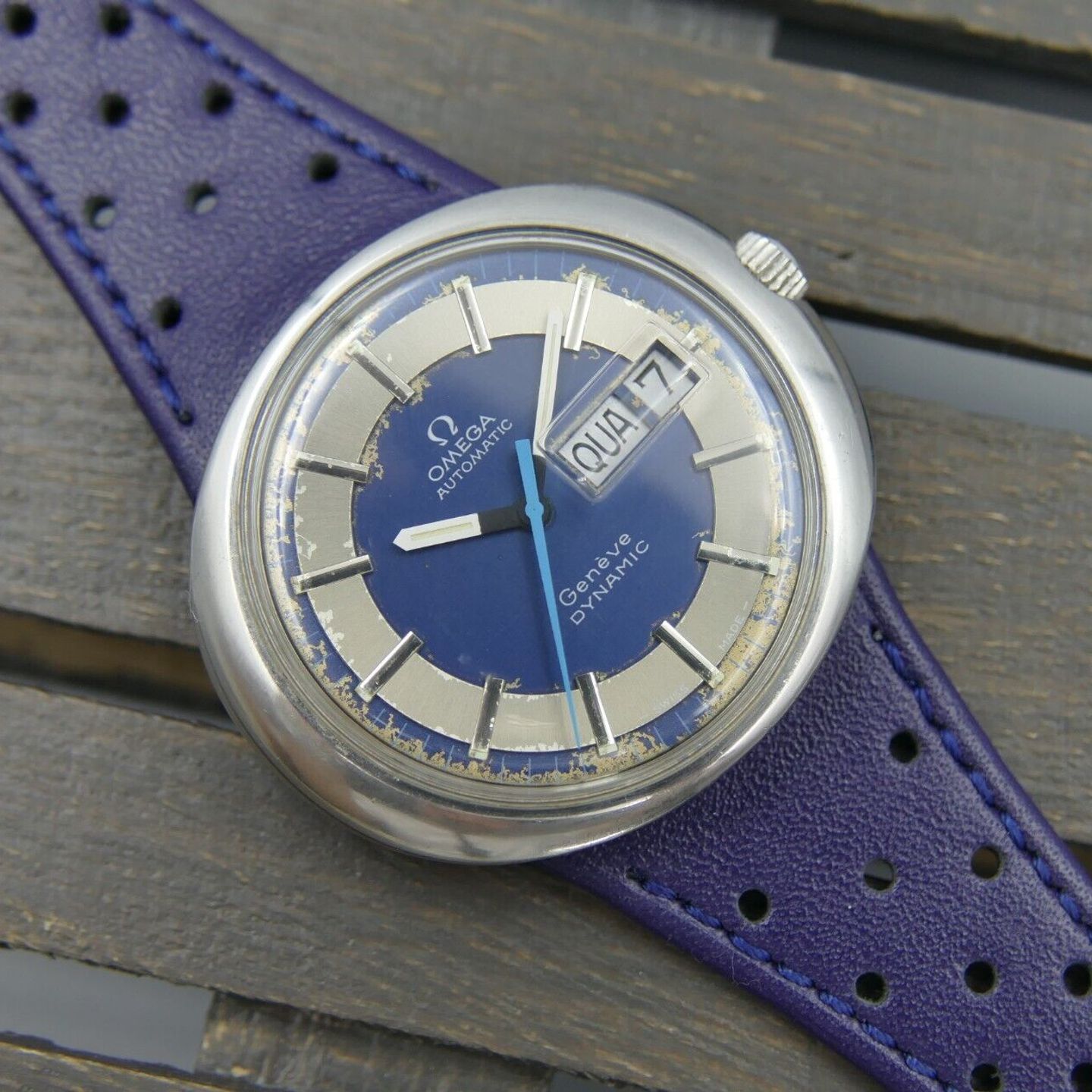 Omega Dynamic 166.108 (Unknown (random serial)) - Blue dial 41 mm Steel case (1/16)