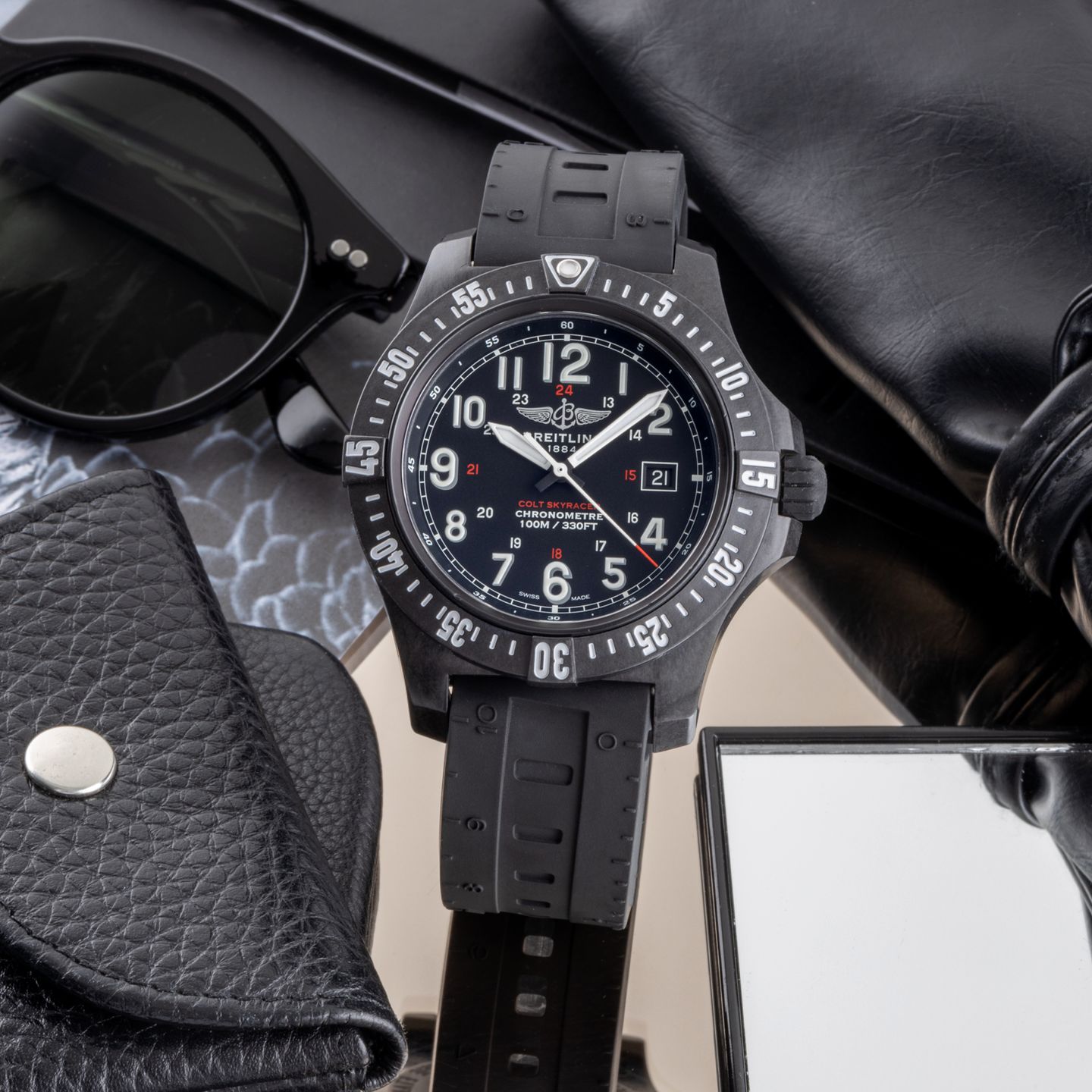 Breitling Colt Skyracer X74320E4/BF87 (Unknown (random serial)) - Black dial 45 mm Plastic case (1/8)