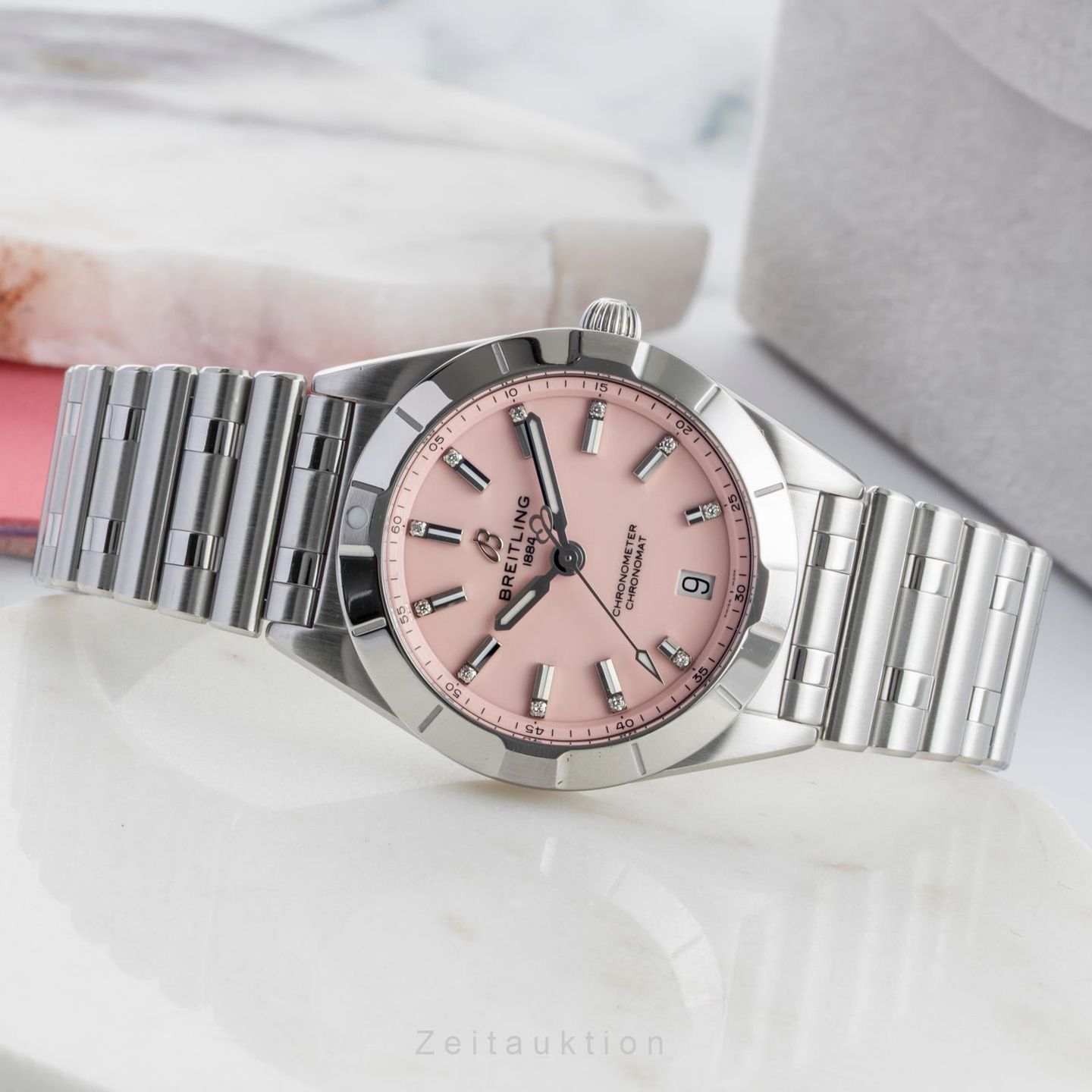 Breitling Chronomat A77310101K1A1 (Unknown (random serial)) - Pink dial 32 mm Steel case (2/8)
