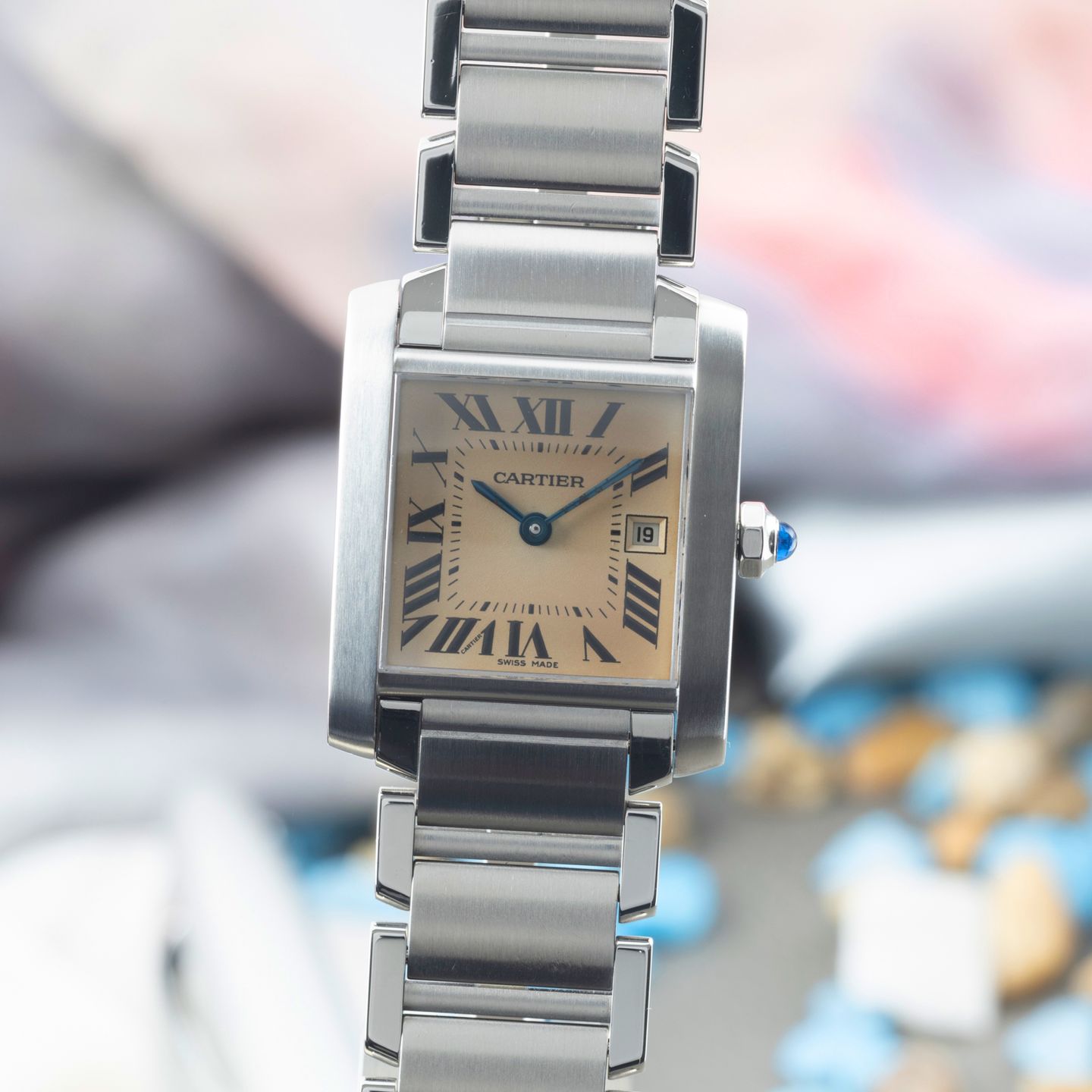 Cartier Tank Française W51011Q3 (Onbekend (willekeurig serienummer)) - Zilver wijzerplaat 25mm Staal (3/8)