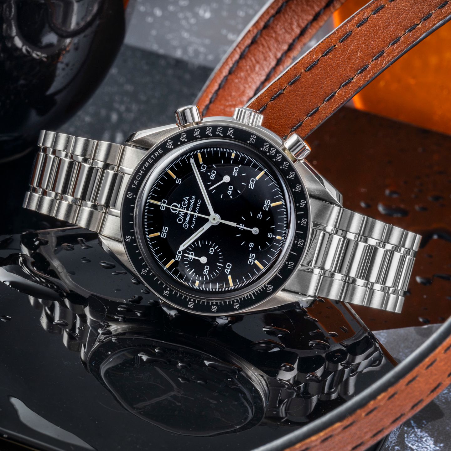 Omega Speedmaster Reduced 3510.50.00 (1999) - Zwart wijzerplaat 39mm Staal (2/8)