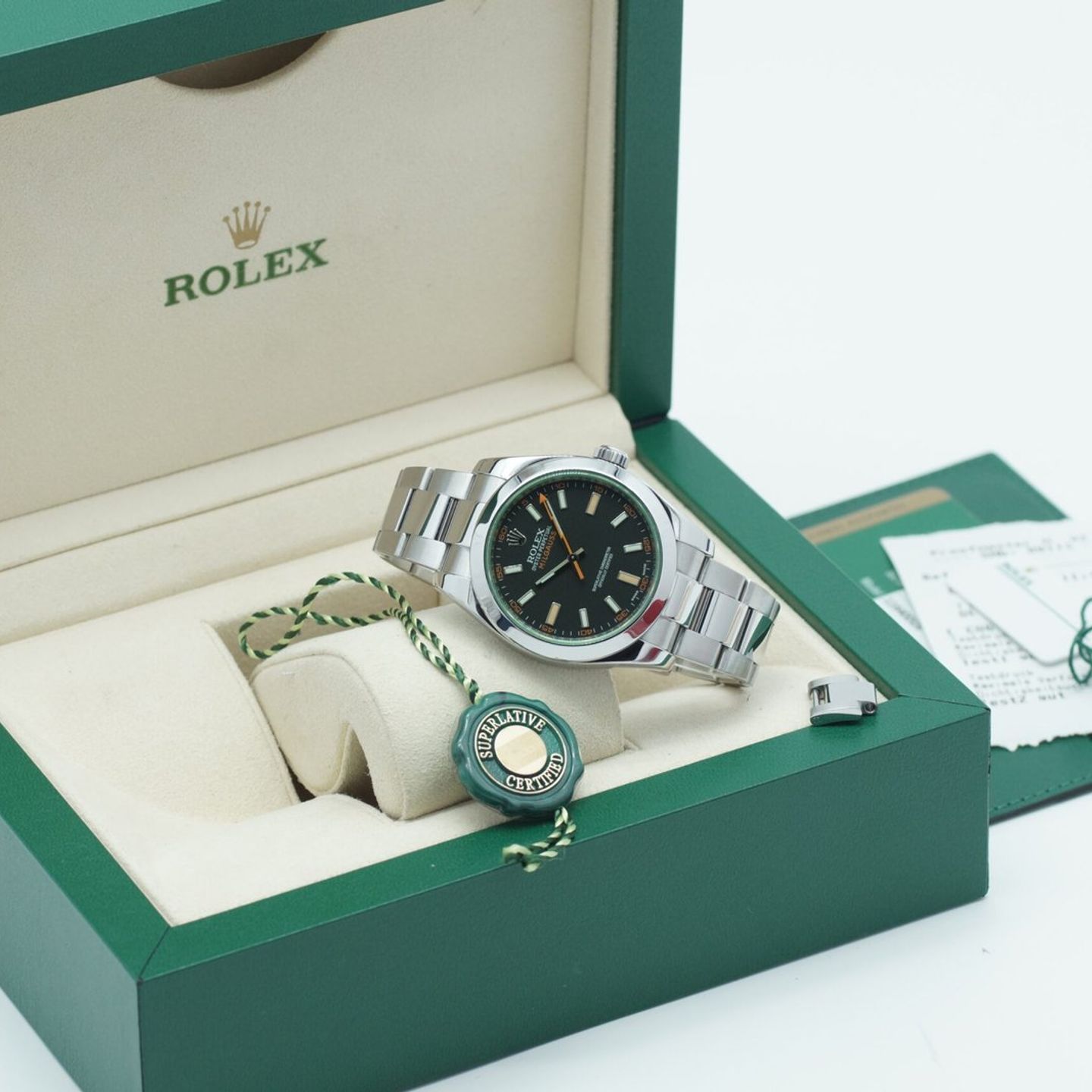 Rolex Milgauss 116400GV (2016) - Zwart wijzerplaat 40mm Staal (2/8)
